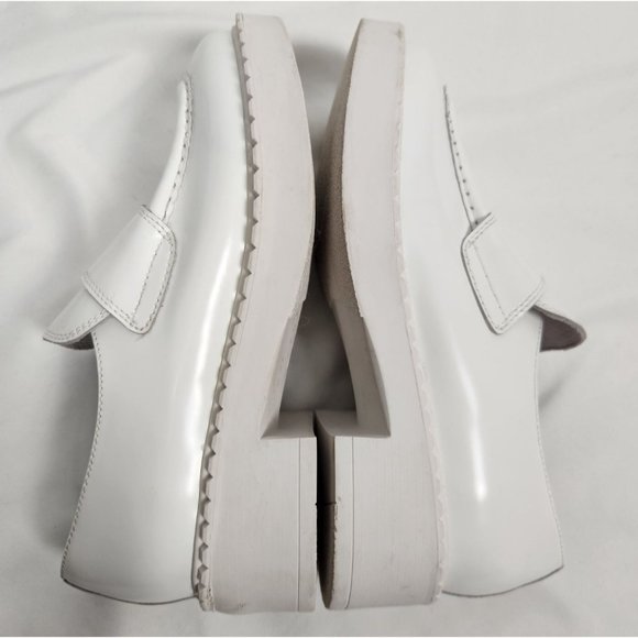 Jeffrey Campbell Women's Sz. 7.5  Librarian Platform Block Heel Loafers In White - Picture 7 of 8